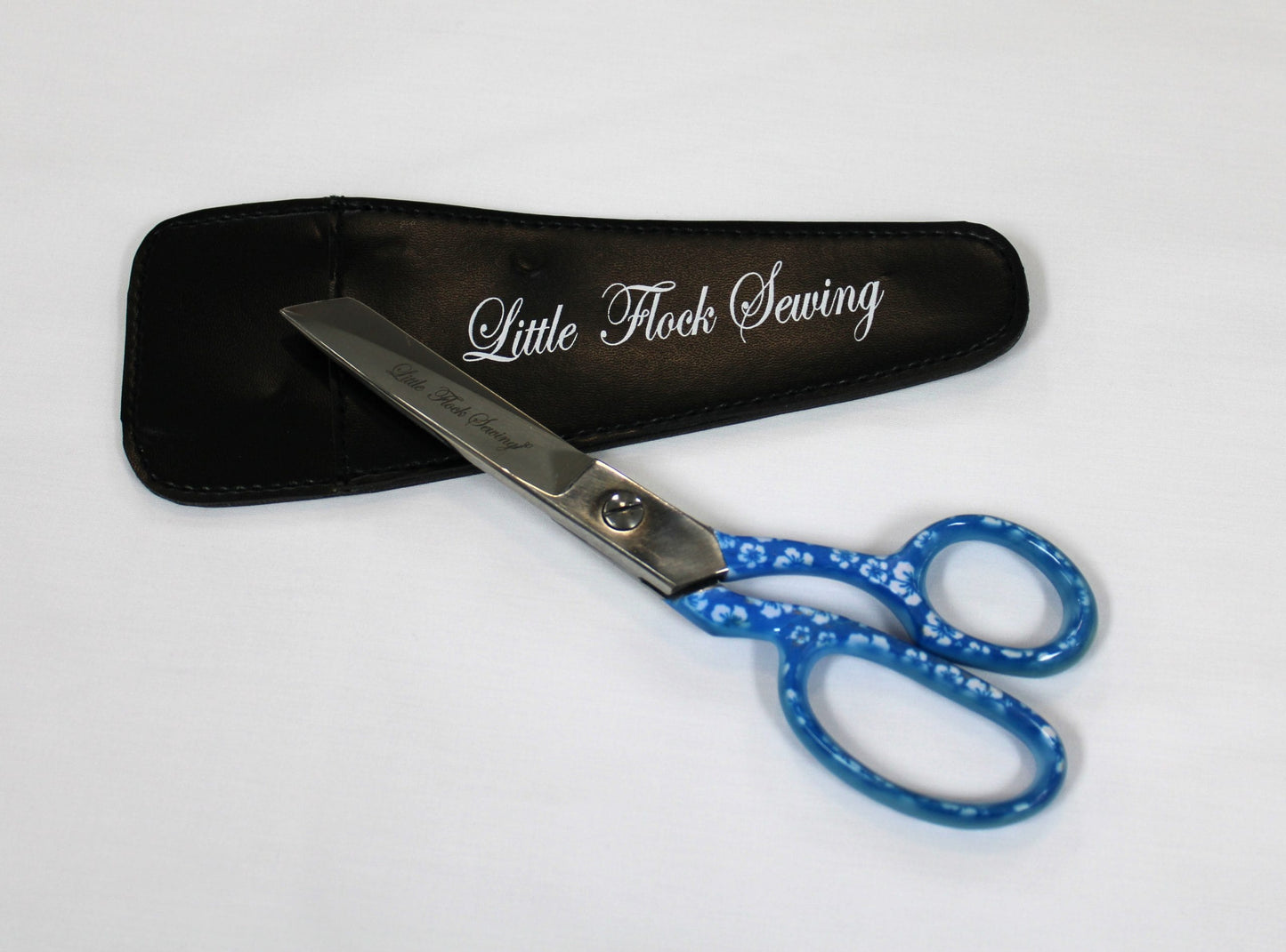 Little Flock Sewing High Quality 8" Professional Tailor Scissors- Blue Floral
