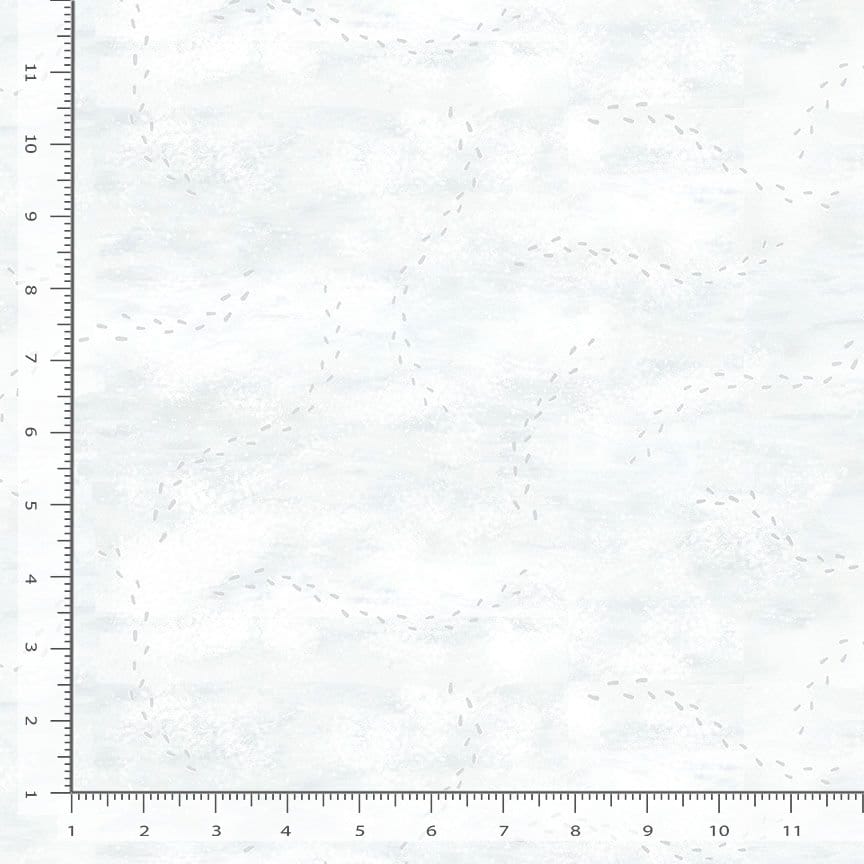 Timeless Treasures Winter Wonderland Snowy Footprints Quilting Cotton Fabric- Snow
