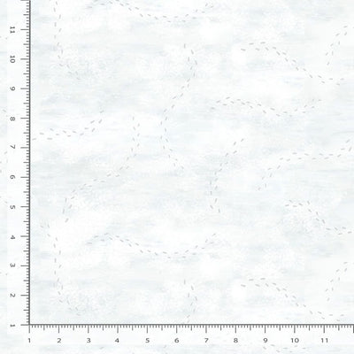 Timeless Treasures Winter Wonderland Snowy Footprints Quilting Cotton Fabric- Snow