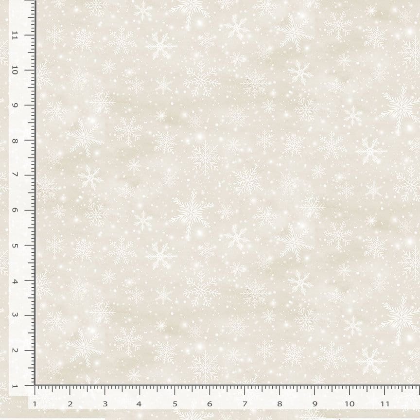 Timeless Treasures Winter Wonderland Snowflakes Quilting Cotton Fabric- Natural