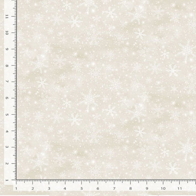 Timeless Treasures Winter Wonderland Snowflakes Quilting Cotton Fabric- Natural