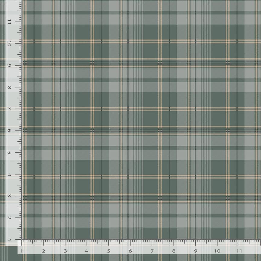 Timeless Treasures Winter Wonderland Tartan Plaids Quilting Cotton Fabric- Green