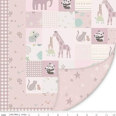 Riley Blake Pink Safari Stargazing Panel (29 3/4" x 35 1/2") Double Lush Velvet - No Fray Edge