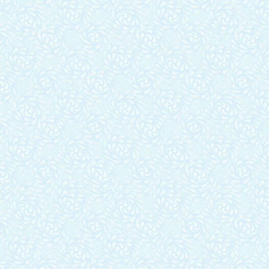 Timeless Treasures Cottage Charm Swirls Reverse Quilting Cotton Fabric- Sky