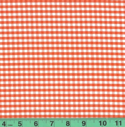 1/8" Orange Checkered Yarn Dyed Poly Cotton Fabric