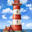 Timeless Treasures Beacon of Light Lighthouse Panel 24"  Quilting Cotton Fabric- Multi