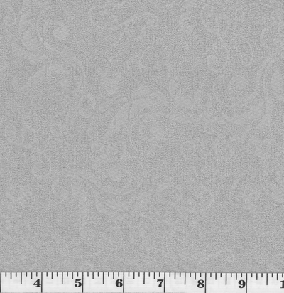 Gray Embossed Vintage Scroll Polyester Fabric