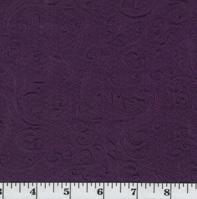 Deep Plum Puffed Embossed Polyester Fabric