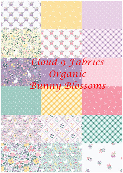 Organic Cloud 9 Fabrics Bunny Blossoms Ditsy Flowers Organic Quilting Cotton Fabric- Purple