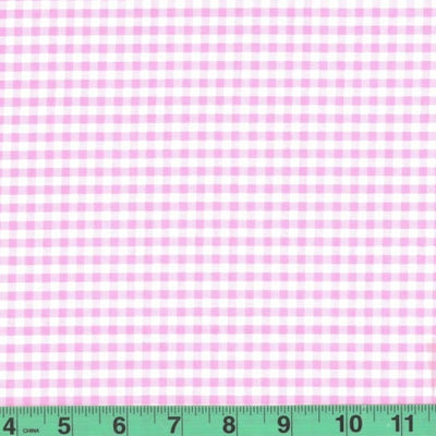 1/8" Pink Checkered Yarn Dyed Poly Cotton Fabric
