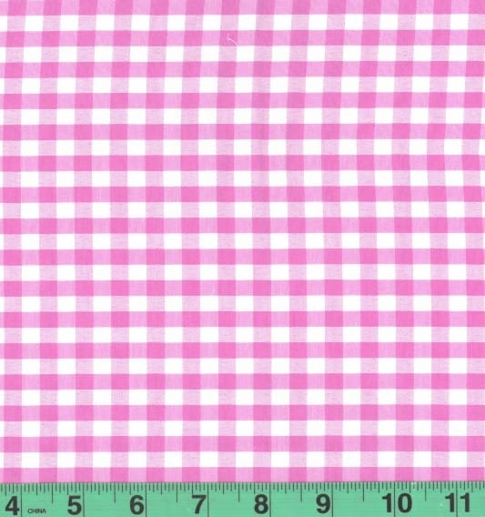 1/4" Pink Checkered Yarn Dyed Poly Cotton Fabric