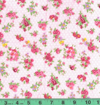 Pirouette Pink Floral Flannel Fabric