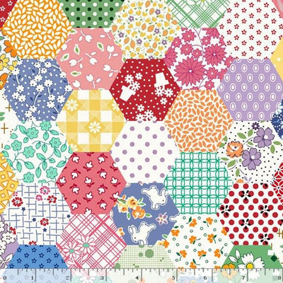 Marcus Fabrics Aunt Grace Hexagon 108" Quilt Backing- Multi