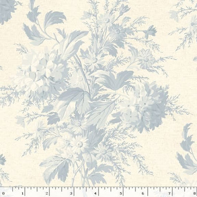 Marcus Fabrics Franklin House Bouquet 108" Quilt Backing- Blue