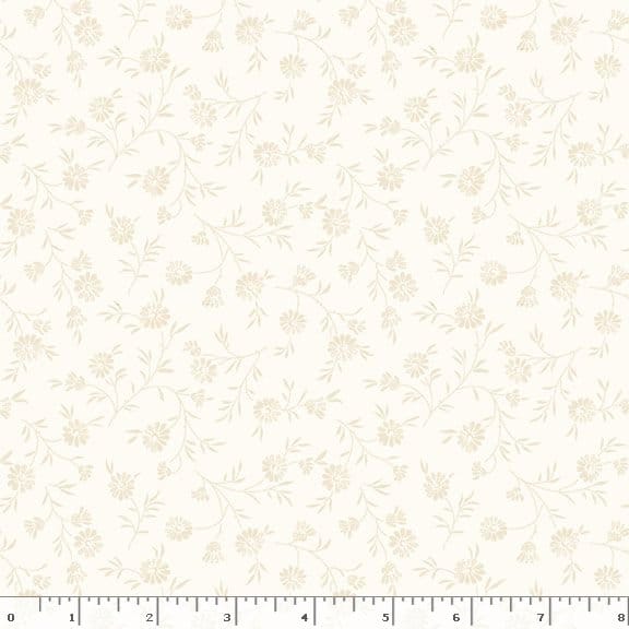 34" Remnant Marcus Fabrics Shades of Romance Daisy Quilting Cotton Fabric- Cream
