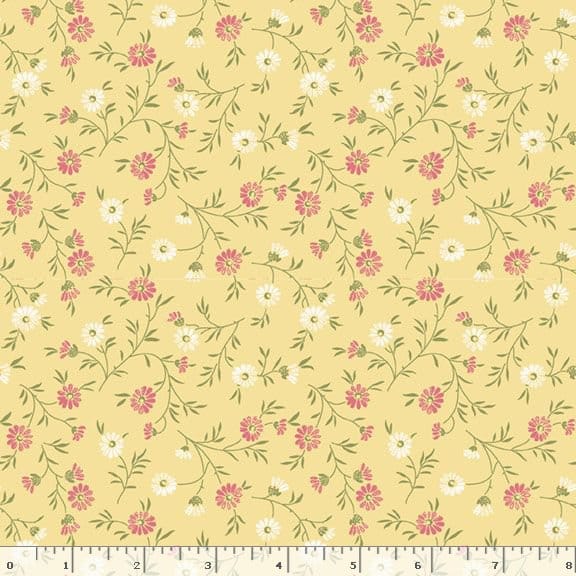 Marcus Fabrics Shades of Romance Daisy Quilting Cotton Fabric- Yellow