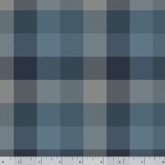 Marcus Fabrics Primo Plaid Cool Blues Quilting Cotton Flannel- Denim