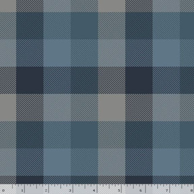 Marcus Fabrics Primo Plaid Cool Blues Quilting Cotton Flannel- Denim