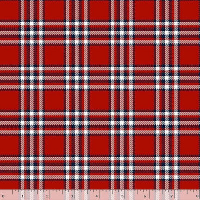 Marcus Fabrics Primo Plaid Americana Quilting Quilting Flannel- Red