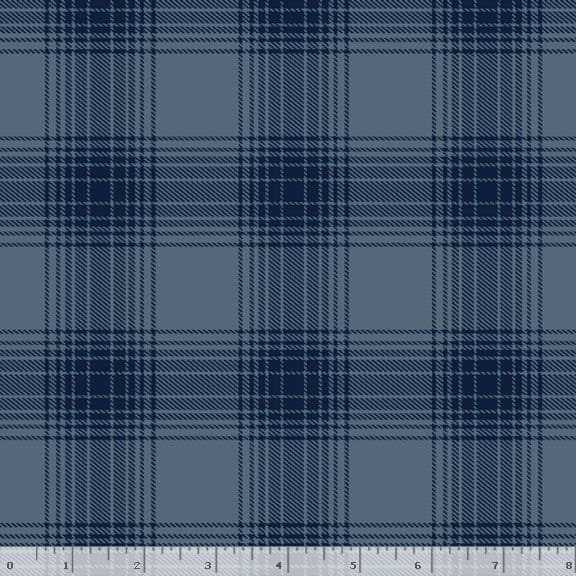 Marcus Fabrics Primo Plaid Cool Blues Quilting Cotton Flannel- Denim