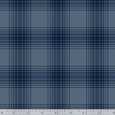 Marcus Fabrics Primo Plaid Cool Blues Quilting Cotton Flannel- Denim