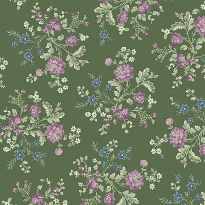 Marcus Fabrics Vivienne Petite Bouquet Quilting Cotton Fabric- Green