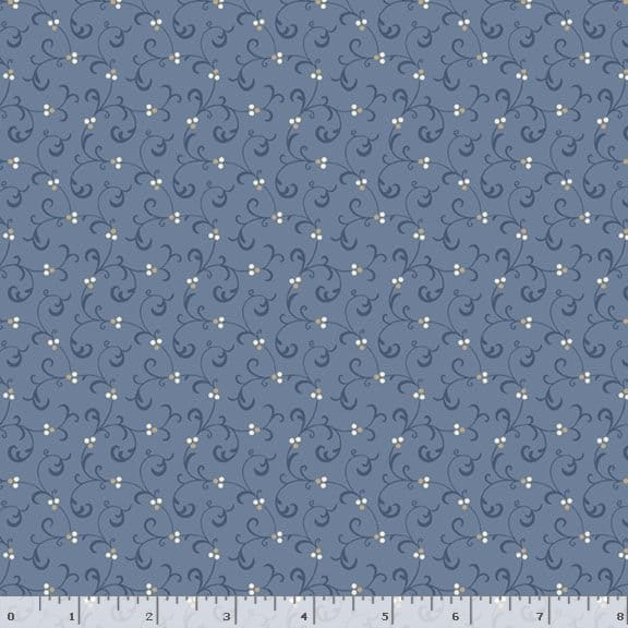 Marcus Fabrics Grace Elizabeth Swirl Quilting Cotton Fabric- Blue
