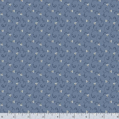 Marcus Fabrics Grace Elizabeth Swirl Quilting Cotton Fabric- Blue