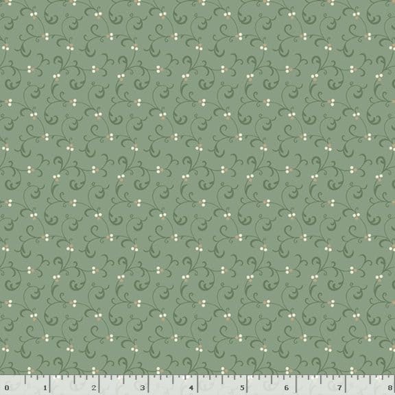 Marcus Fabrics Grace Elizabeth Swirl Quilting Cotton Fabric- Sage