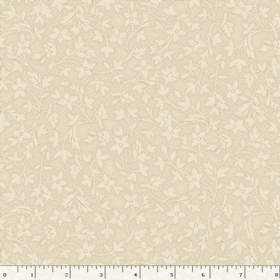 Marcus Fabrics Grace Elizabeth Dotted Floral Quilting Cotton Fabric- Cream
