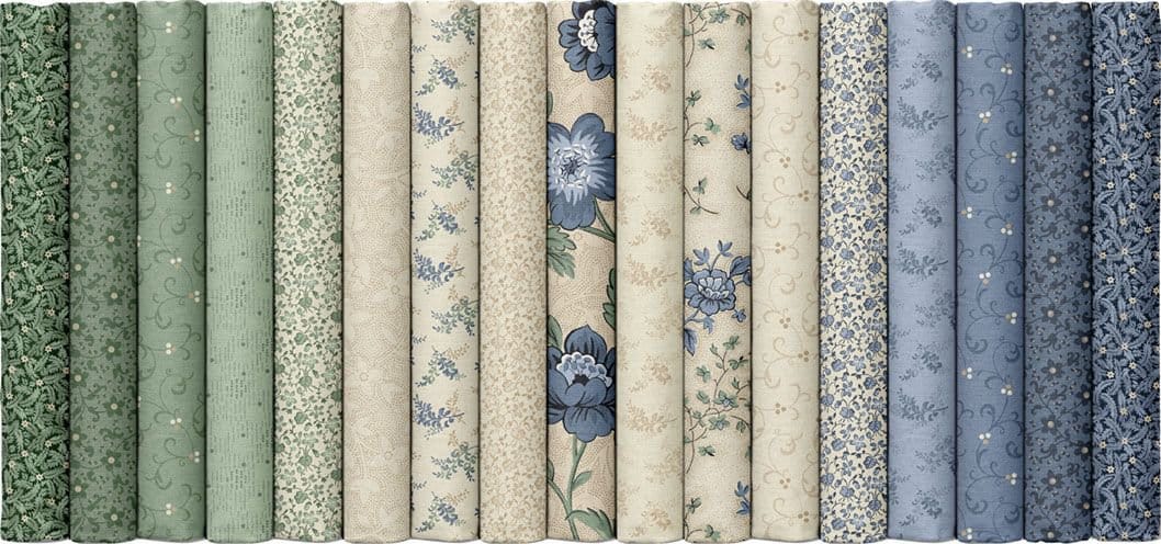 Marcus Fabrics Grace Elizabeth Petite Flowers Quilting Cotton Fabric- Blue