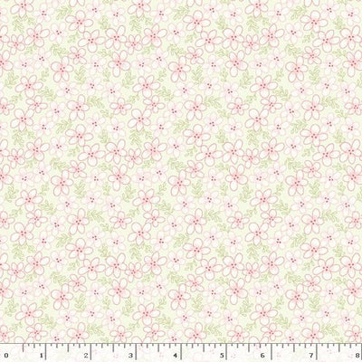 Marcus Fabrics Tea for Two Flower Quilting Cotton Fabric- Pink