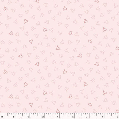 Marcus Fabrics Tea for Two Hearts Quilting Cotton Fabric- Blush