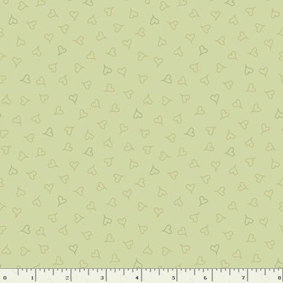 Marcus Fabrics Tea for Two Hearts Quilting Cotton Fabric- Green
