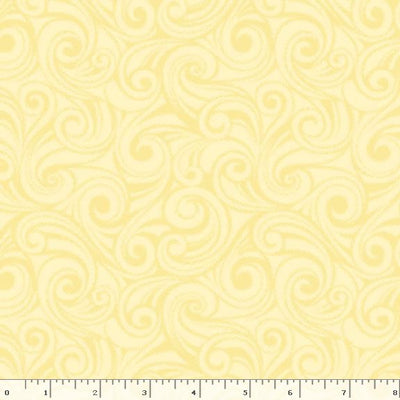 Marcus Fabrics Tea for Two Swirls Quilting Cotton Fabric- Yellow