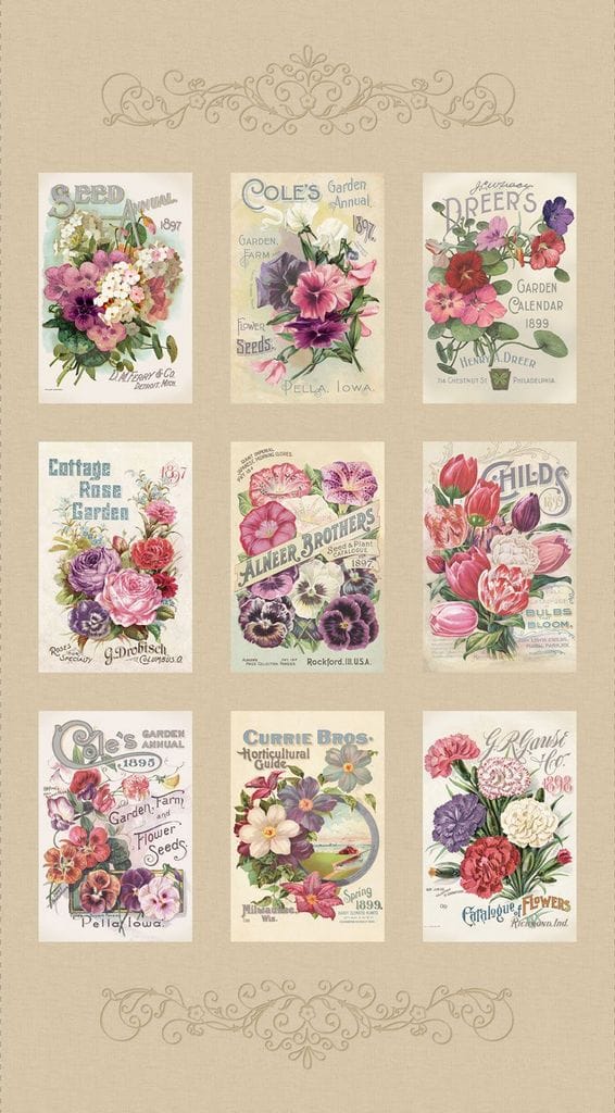 Marcus Fabrics Cottage Lace 24" Panel Quilting Cotton Fabric- Multi