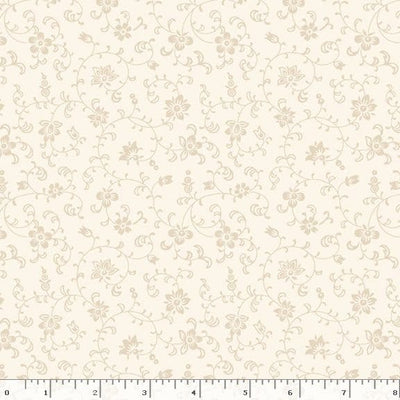 Marcus Fabrics Cottage Lace Vines and Flowers Quilting Cotton Fabric- Cream