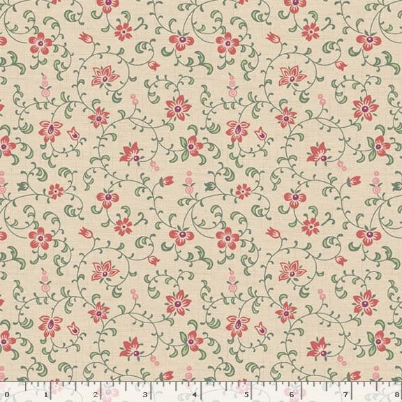 Marcus Fabrics Cottage Lace Vines and Flowers Quilting Cotton Fabric- Multi