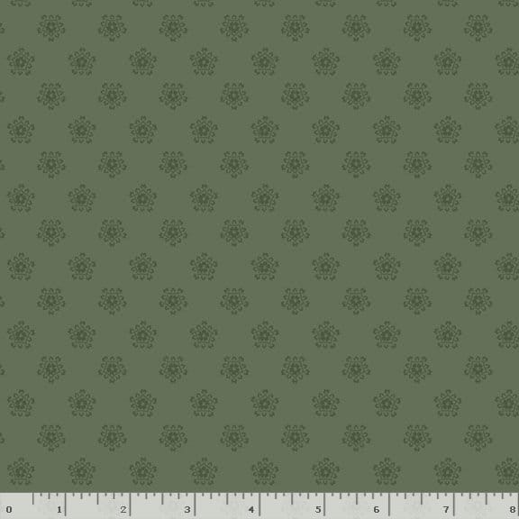 Marcus Fabrics Cottage Lace Crochet Flower Quilting Cotton Fabric- Green