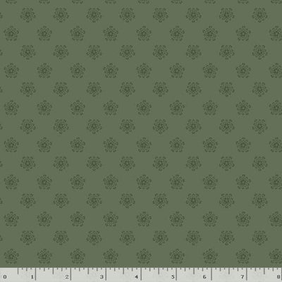 Marcus Fabrics Cottage Lace Crochet Flower Quilting Cotton Fabric- Green