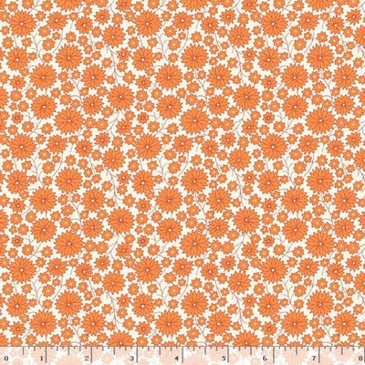 Marcus Fabrics Aunt Grace Goes Scrappy Garden Quilting Cotton Fabric- Orange