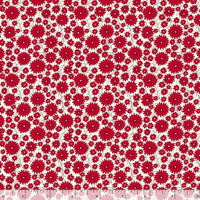 Marcus Fabrics Aunt Grace Goes Scrappy Garden Quilting Cotton Fabric- Red