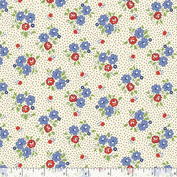 Marcus Fabrics Aunt Grace Goes Scrappy Floral Quilting Cotton Fabric- Multi