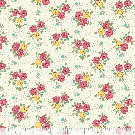 Marcus Fabrics Aunt Grace Goes Scrappy Floral Quilting Cotton Fabric- Pink