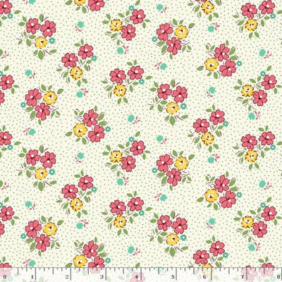 Marcus Fabrics Aunt Grace Goes Scrappy Floral Quilting Cotton Fabric- Pink