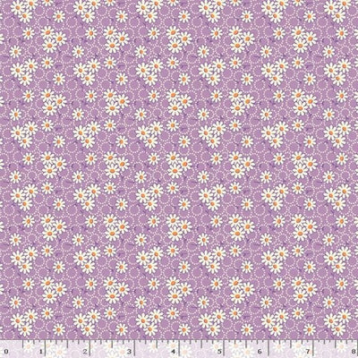 Marcus Fabrics Aunt Grace Goes Scrappy Daisy Quilting Cotton Fabric- Lilac