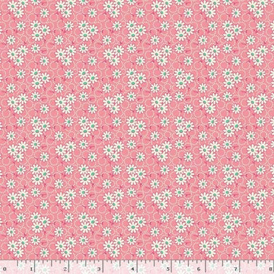 Marcus Fabrics Aunt Grace Goes Scrappy Daisy Quilting Cotton Fabric- Pink