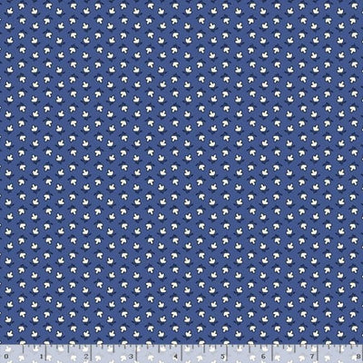 Marcus Fabrics Aunt Grace Goes Scrappy Triple Petal Quilting Cotton Fabric- Navy