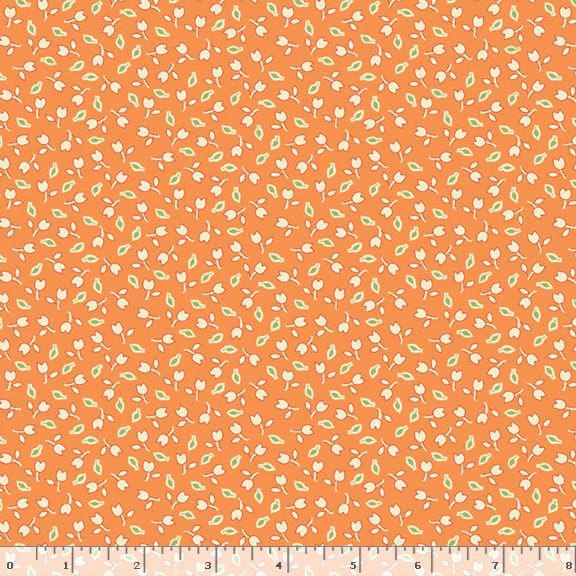 Marcus Fabrics Aunt Grace Goes Scrappy Tulips Quilting Cotton Fabric- Orange