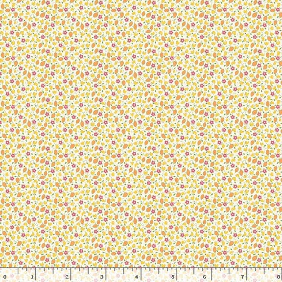 Marcus Fabrics Aunt Grace Goes Scrappy Ditsy Quilting Cotton Fabric- Yellow